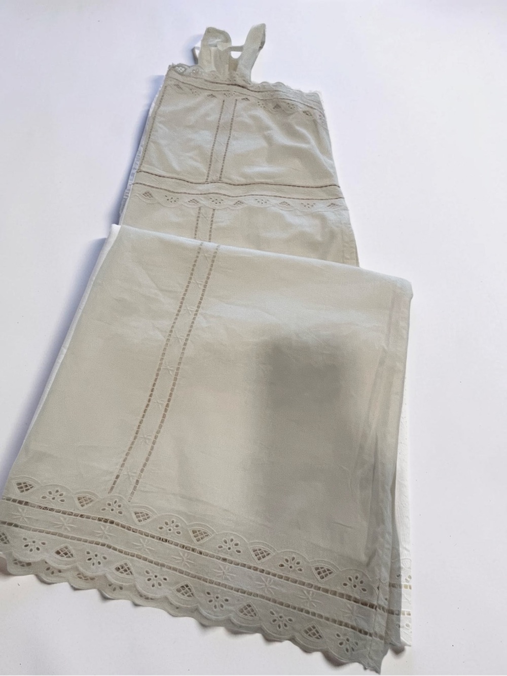 aerie White Eyelet Trim Slip Dress